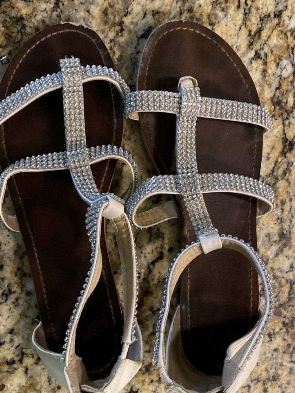 Jessica Simpson Silver Crystal Strappy Sandals